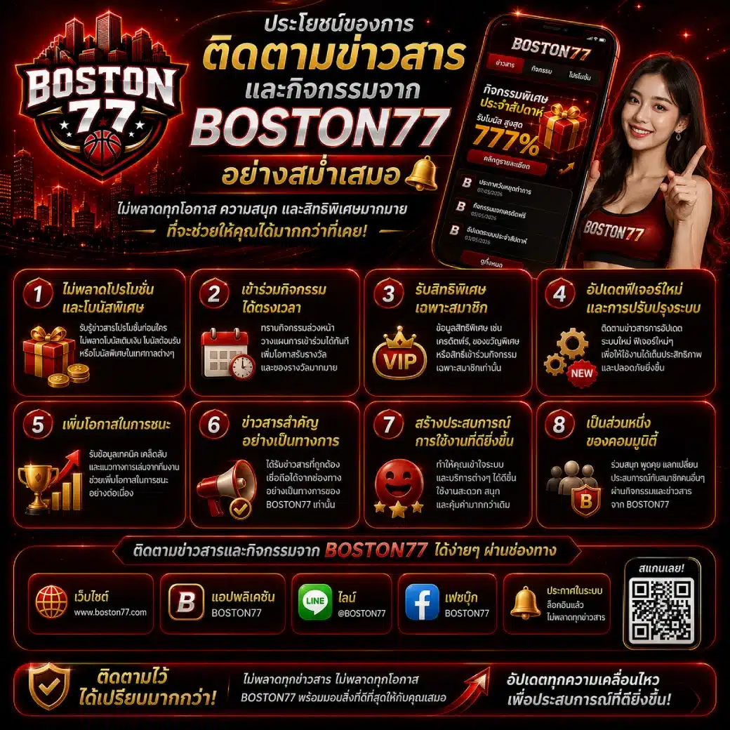 ประโยชน์ของการติดตามข่าวสารและกิจกรรมจาก BOSTON77 อย่างสม่ำเสมอ